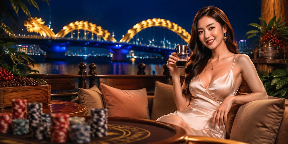 Người dùng Đà Nẵng mở ứng dụng casino trên điện thoại bên cốc cà phê buổi chiều